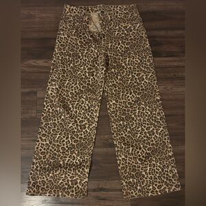 American Eagle baggy fit leopard print jeans